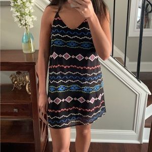 Embroidered Pattern Slip Dress